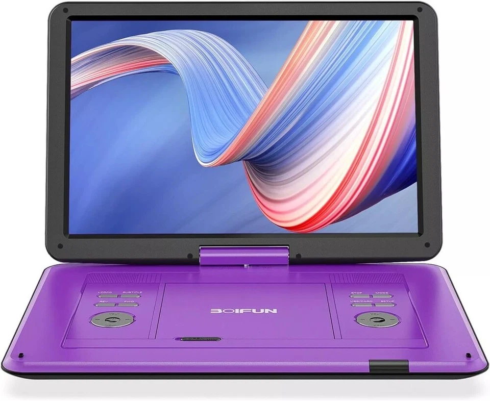 Tragbarer DVD Player mit 15,6 Zoll HD Display Wiederaufladbare 270° Rotation - Bild 1 von 4