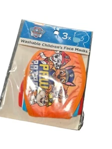 Paw Patrol Kid's Reusable Cloth Face Masks 3 Pk - Ages 3+ NEW & Sealed Pkg - Picture 1 of 2