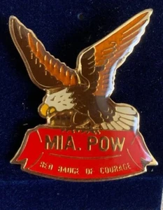 MIA POW AMERICAN EAGLE RED BADGE OF COURAGE PIN - Picture 1 of 1