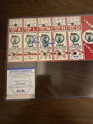 1988 Playoff Tickets Boston Celtics Autograph PSA COA Larry Bird Signed Rare - Image 1 of 4