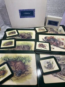 Ashdene 6x Tischsets + 6x Untersetzer Korkrücken AUSTRALISCHE JAGDTIERE Koala Kanga - Bild 1 von 12