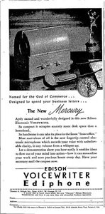 VINTAGE 1944EDISON VOICE WRITER EDIPHONE PRINT AD - Picture 1 of 1