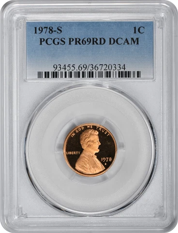 1978-S Lincoln Cent PR69RD DCAM PCGS Cover