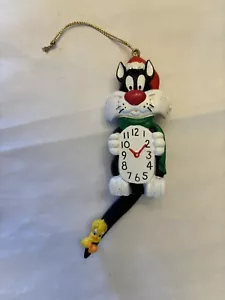 Looney Tunes Sylvester And Tweety Clock Ornament Warner Bros Studio Store 1998 - Picture 1 of 11