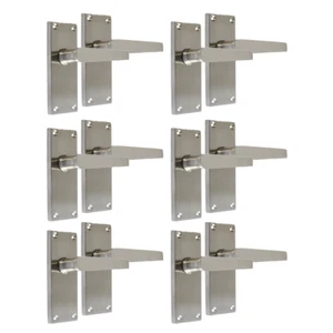 Türgriffe innen & außen viktorianisch gerade Hebelriegel Satin Nickel.6 - Bild 1 von 16