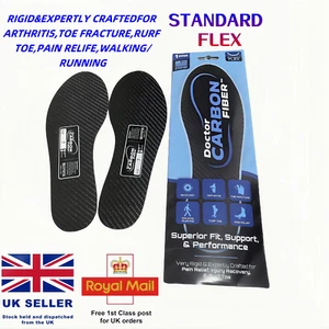UK DISPATCH 100% Carbon Fiber Insoles Rigid Support Pain Relief for Daily Sports - Picture 1 of 12