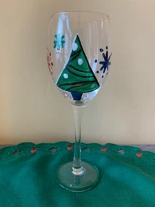 Block Balsam Tree Christmas - One Water or Wine Goblet Dark Green Tree - Imagen 1 de 2