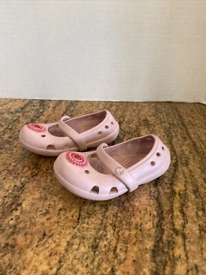Zapatos Crocs Rosa Mary Janes Niña’s Flor Talla 7 Foto 1 de 4
