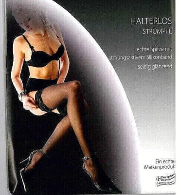 WILOX Stay Up 20 / halterlose Strümpfe / echte Spitze / seidig glänzend