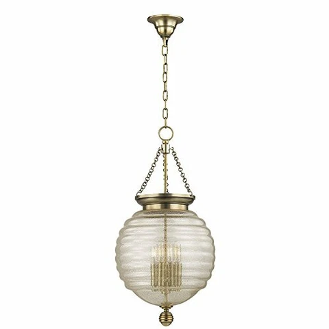 Coolidge 4-Light 14" Pendant - Aged Brass Finish with Clear Blown Glass Shade Cover