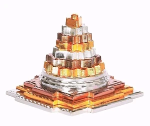 Panch Dhatu Mix MetaL Laxmi Meru Shree Yantra Worship to gain Wealth 3X3 Inch | - Picture 1 of 4