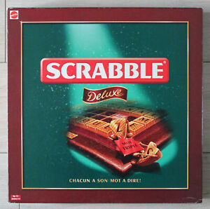 Scrabble Deluxe Mattel Lettres Bois Plateau Tournant C43