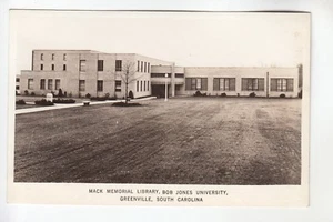 Real Photo Postcard Mack Memorial Library Bob Jones University Greenville SC - Picture 1 of 1