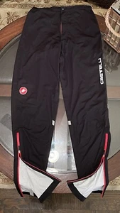 Castelli Herren Größe Small Radfahren Regen Seitenreißverschluss Slim Fit Hose schwarz - Bild 1 von 8
