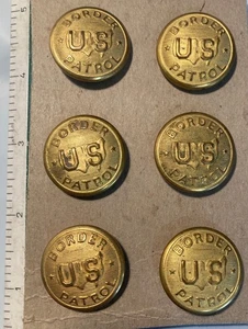 JUEGO DE 6 BOTONES UNIFORMES AGENCIA LATÓN PATRULLA FRONTERIZA ESTADOS UNIDOS VINTAGE - Imagen 1 de 2