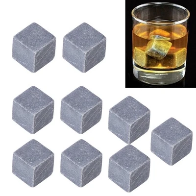 9pcs Whiskey Stones Sipping Ice Cube Cooler Reusable Wine Drinks Cooler Win DW - Image 1 of 4