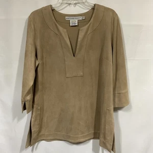 Vintage Gretchen Scott XL Pullover Oberteil V-Ausschnitt 3/4 Ärmel Stretch Karriere Workwear - Bild 1 von 4