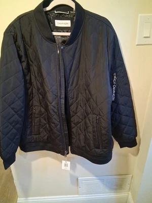 Calvin Klein Black Quilted Bomber Jacket Mens  BLACK Sz XXL - Image 1 of 4