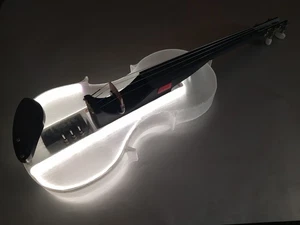 Size 3/4 MAKOWSKI VILUX acrylic/composite LED electric violin,HANDMADE in Poland - Picture 1 of 10