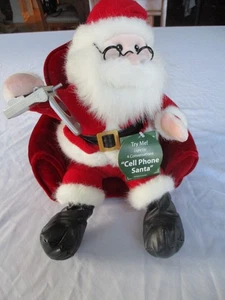 HOLIDAY TIME Singing Animated CELL PHONE SANTA BY DAN DEE 4 CONVERSATIONS WOrKS! - Picture 1 of 4