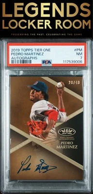 2019 Topps Tier One Autographs #PM Pedro Martinez Autographs PSA 7 - Image 1 of 2