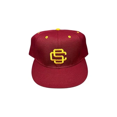 Vtg Rare NCAA USC Trojans Burgundy Roxxi Fitted Hat Size 7 1/2 - Image 1 of 4