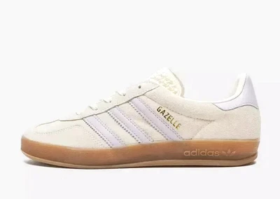 Adidas Originals Gazelle Indoor Womens Beige/Lilac Trainers Size-. UK. 6.5 - Image 1 of 4