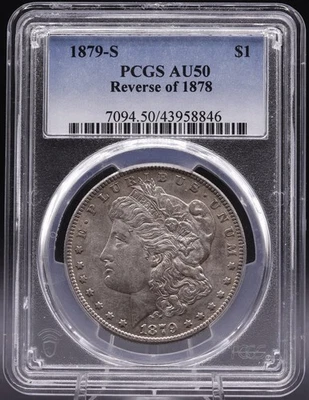 1879-S Morgan Silver Dollar VAM Top 100 Reverse of 1878 PCGS AU50 - Image 1 of 4