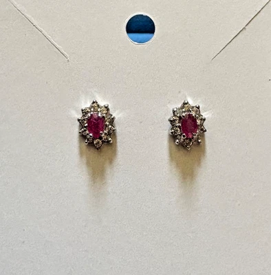 Brincos Premium Montequez Rubi, Zircão Branco em Platina sobre SS - 1,0 ctw - Imagem 1 de 4