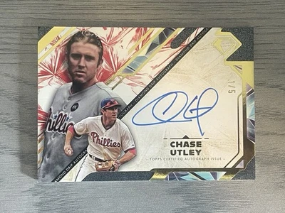 2025 Topps Diamond Icons Drip Chase Utley Auto Red /5 Signature Phillies - Image 1 of 2
