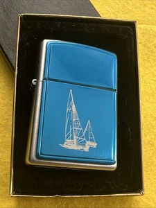 ZIPPO 2006 BLUE ANODIZED LIGHTER aluminium ship - Picture 1 of 13