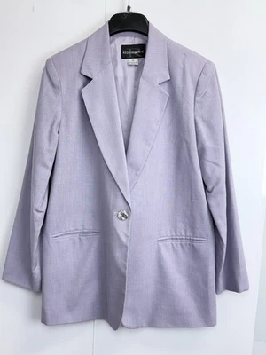 Blazer Vintage Requirements Mujer Talla 10 Lila Un Botón Forrado Carrera Clásico Foto 1 de 4