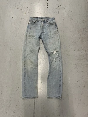 Vintage Levis 501 Jeans Womens Blue Button Fly Denim Pants Made USA 28x33 Y2K - Image 1 of 4