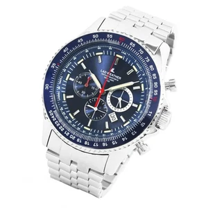 LAD WEATHER lad031-bl Men's Watch Swiss Made Tritium Chronograph (Deep Blue) - Picture 1 of 7
