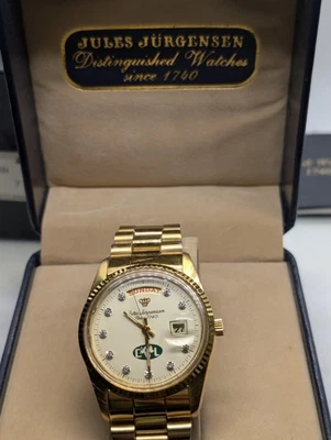 Reloj Jules Jürgensen Día-Fecha con Auténticos Marcadores de Hora Diamante - Reloj Hombre Foto 1 de 4