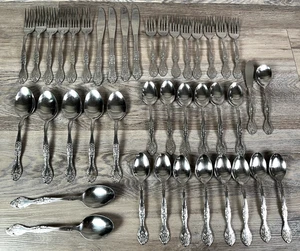 Orleans Silver Stainless Steel 41 Piece Flatware Set - Picture 1 of 19