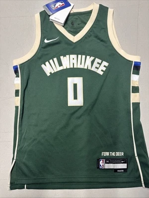 Молодежная футболка Milwaukee Bucks No0 Lillard, средняя, новая с ценниками - Изображение 1 из 4