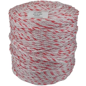 Polypropylenseil PP Seil SPLIT Ø6mm 3-litzig gedreht 400m Weiß-Rot Kabeleinzugss - Bild 1 von 1