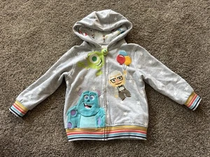 Disney Pixar Youth Sz 6 Zip Up Hoodie Monsters Inc Up Toy Story Inside Out - Picture 1 of 8