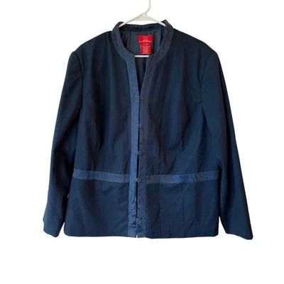 Blazer vintage Oscar by Oscar De La Renta gancho y ojo azul para mujer Plus 20W Foto 1 de 4