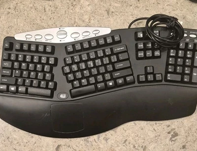 Adesso PCK-208B Tru-Form Media Contoured Ergonomic Keyboard Black USB  - Image 1 of 4