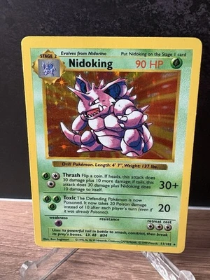 Pokémon TCG Nidoking Base Set Holo Rare Card 11/102 Shadowless - Image 1 of 2