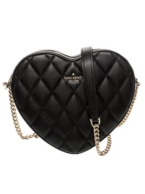 Bolso Bandolera Kate Spade Love Shack Cuero Acolchado Negro en Forma de Corazón KA782 Foto 1 de 4