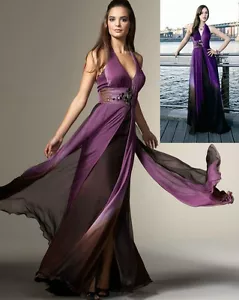 NWT $1200 ALBERTO MAKALI PURPLE FORMAL GOWN MEDIUM 8 - Picture 1 of 8