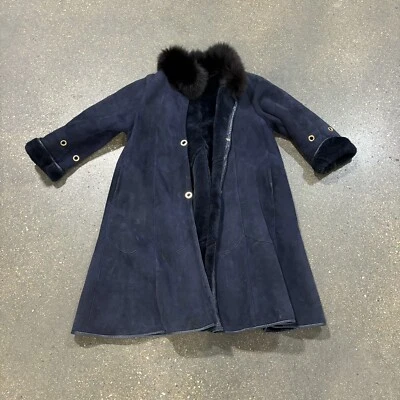 Vintage Lara’s Fur Accessories Shearling Princess Line Fox Collar Coat Size M - Image 1 of 4