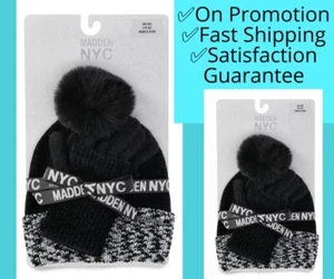 Madden NYC Damen Beanie und Winterhandschuh 2-teiliges Set, ONE SIZE schwarz - Bild 1 von 10