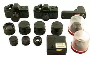 Lot PENTAX Auto 110 miniature analog camera lens body 18 24 50 mm winder AS IS - Bild 1 von 13