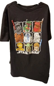 Boys Size XL Star Wars Characters Short Sleeve Graphic Tee Shirt Yoda Luke - Picture 1 of 4
