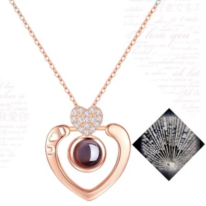 Mother's day gift - Double Heart Necklace - Diamond-Studded Collarbone Chain - Picture 1 of 12