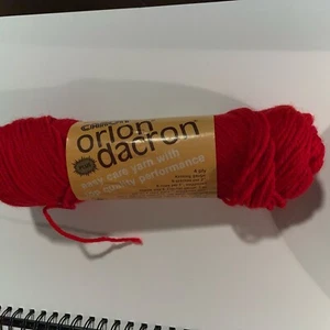 Vintage Yarn Caron ORLON DACRON Color: 6075 Red  Dye Lot 091387104 3oz - Picture 1 of 6